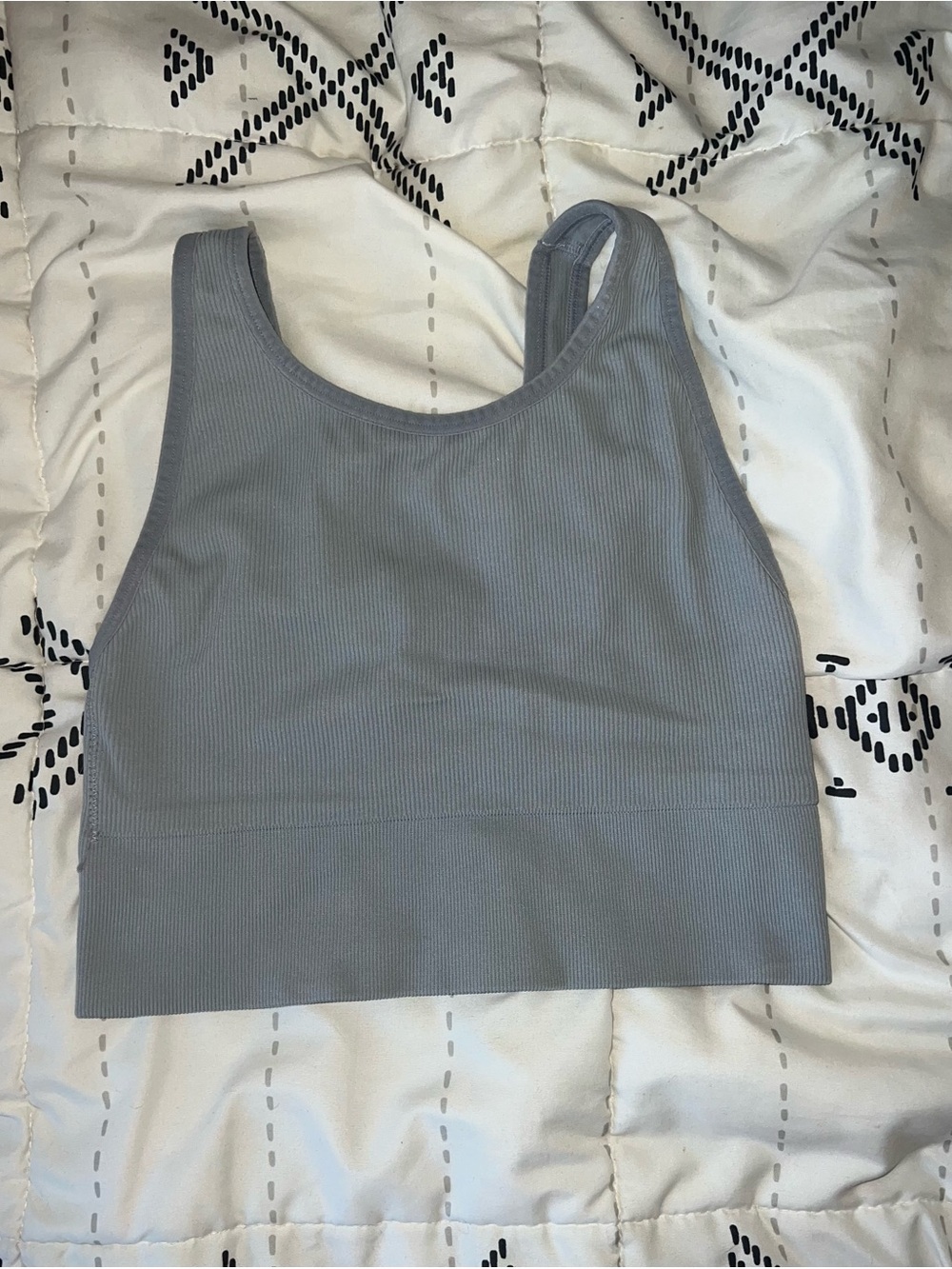 VS SPORT Seamless Ribbed Crop Bralette - Gray